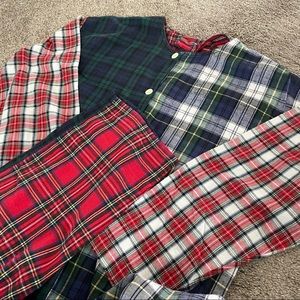 Vintage J. Crew one piece flannel Christmas pajamas romper unisex OS